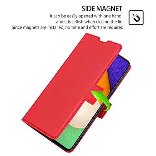 Compatible with Oppo Reno 6 Pro 5G Wallet Case, Ultra Slim Flip Folio PU Magnetic Leather Case with Card Slot, Full Protection Phone Cover for Oppo Reno 6 Pro 5G, Red