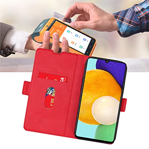 Compatible with Oppo Reno 6 Pro 5G Wallet Case, Ultra Slim Flip Folio PU Magnetic Leather Case with Card Slot, Full Protection Phone Cover for Oppo Reno 6 Pro 5G, Red