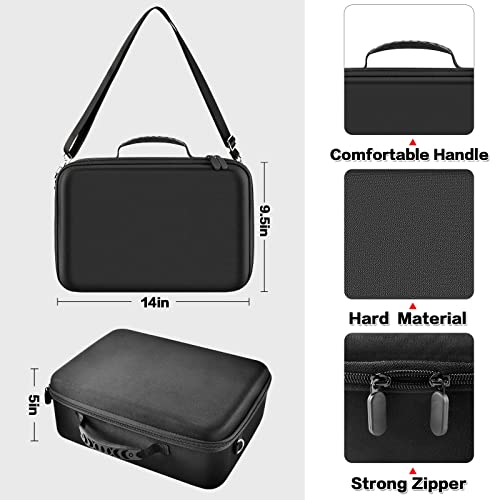 Carrying Case Compatible with Oculus Quest 2/ for Meta Advanced All-in-One Virtual Reality Headset/Touch Controllers/Elite Strap VR2 Accessories with Silicone Face Cover, Lens Protector-Black