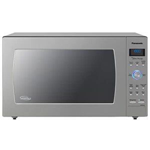 Panasonic Oven with Cyclonic Wave Inverter Technology, 1250W, 2.2 cu.ft. Countertop Microwave (Stainless Steel/Silver), Stainless & Nordic Ware Splatter Microwave Cover, 10-Inch (Pack of 2), Clear