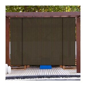 fengpeng exterior roller shades blinds, outdoor light filtering privacy screen windscreen, 80% uv protection shade net cover for backyard patio, custom size pengfei (color : brown, size : 1.2x1.5m)