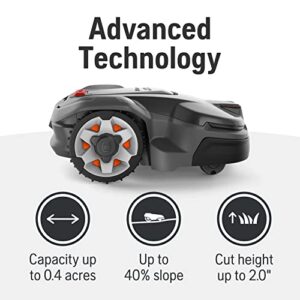 Husqvarna Automower 415X Robotic Automatic Lawn Mower with GPS Assisted Navigation with Self Installation and Ultra-Quiet Smart Mowing Technology for Small to Medium Yards (0.4 Acre)