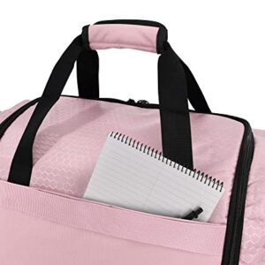 Ultimate Gym Bag 2.0: The Durable Crowdsource Designed Duffel Bag with 10 Optimal Compartments Including Water Resistant Pouch (Pink, Medium (20"))