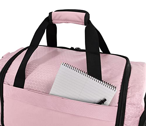 Ultimate Gym Bag 2.0: The Durable Crowdsource Designed Duffel Bag with 10 Optimal Compartments Including Water Resistant Pouch (Pink, Medium (20"))