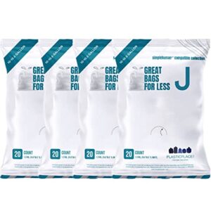 plasticplace trash bags simplehuman (x) code j compatible packs │white drawstring garbage liners 10-10.5 gallon / 38-40 liter │ 21'' x 28'' (20 count/5 pack)