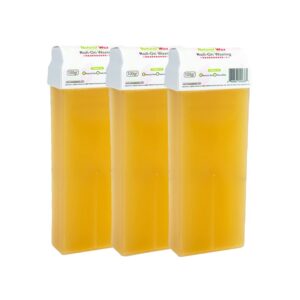 natural wax roll-on waxing cartridge – natural 100% organic wax roller - does not leave residues - hair removal roller wax (pack of 3)