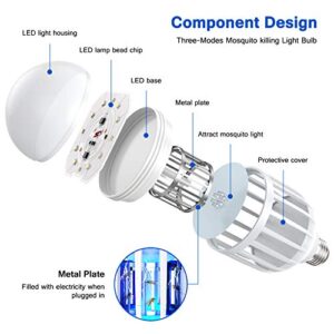 Bug Zapper Light Bulb, 2 in 1 Mosquitoes Killer Lamp Led Electronic Insect & Fly Killer, Porch Light for Entryway, Doorway, Corridor, Balcony and Patio