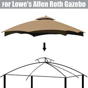 SCOCANOPY Replacement Canopy Top for The Lowe's Gazebo Model #GF-12S004B-1 / GF-12S004BTO (Beige)