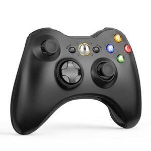 W&O Wireless Controller Compatible with Xbox 360 2.4GHZ Gamepad Joystick Wireless Controller Compatible with Xbox 360 and PC Windows 7,8,10,11 with Receiver (Black)