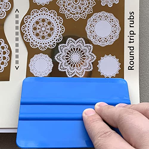 Morld Rub On Transfer Tools for Crafts Furniture Scrapbooking, Suitable Various Size Transfers Stickers, Blue