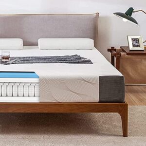 opoiar king mattress, 10 inch memory foam hybrid spring mattress in a box king size, medium firm cooling gel infused innerspring mattress made in usa,pressure relieving, breathable cover,certipur-us