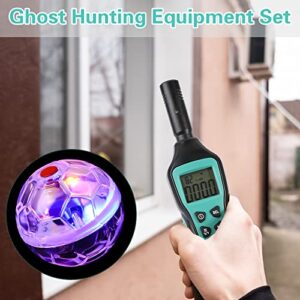 3 Pcs Ghost Hunting Equipment Kit, EMF Meter Digital LCD 3 in 1 EMF Sensor Tester Detector and Ghost Hunting Cat Ball Light Up Motion Activated Cat Balls for Home Office Outdoor Ghost Hunting