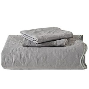 Oversized King Bedspreads 128x120 for Extra Tall King/California King Bed Lightweight Quilted Coverlet Set 3 Pieces 1 Quilt 2 Pillow Shams Gray