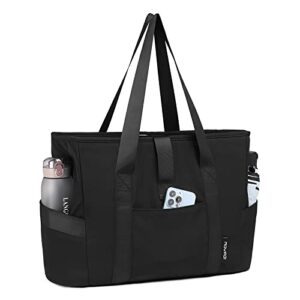 moyaqi yoga tote bag with water bottle pockets gym bag with yoga mat strap weekender bags for women men black