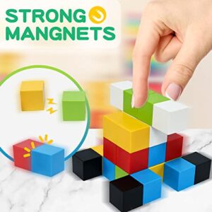 Akyvins Magnetic Building Blocks for Kids - Magnetic Blocks 1.2in Perfect Size Magnetic Building Toys for Toddlers, Magnetic Cubes, Preschool STEM Educational Sensory Magnet Building Blocks