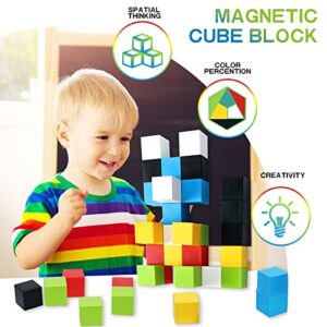 Akyvins Magnetic Building Blocks for Kids - Magnetic Blocks 1.2in Perfect Size Magnetic Building Toys for Toddlers, Magnetic Cubes, Preschool STEM Educational Sensory Magnet Building Blocks