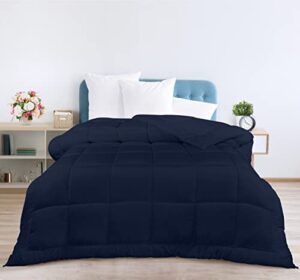 utopia bedding all season down alternative quilted twin/twin xl comforter - duvet insert with corner tabs- machine washable – bed comforter - navy