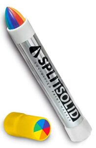 split solid paint marker - multicolored, permanent & waterproof. writes vibrant blended colors on rock, glass, metal, fabric, concrete, stone, and more. graffiti art on all surfaces