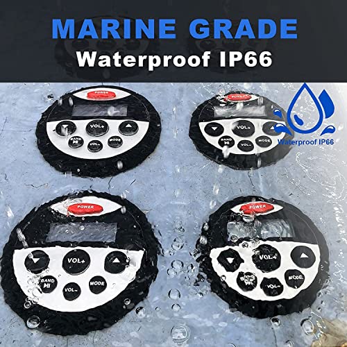 GUZARE Marine Stereo Boats Radio Waterproof Radio Audio Package - Bluetooth MP3 USB AM FM Marine Radio with 4 Inch x 2 Black Speakers 304-4001B