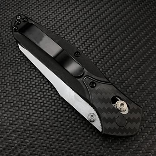 7.8 inch EDC Folding Pocket Knife For Men, 3.3 inch Satin Plain Edge Reverse Tanto Blade , Black Grivory Fiberglass Super Lightweight Handle Axis Lock With Belt Clip, Everyday Carry Thumb Studs Manual Open