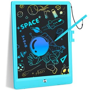 lcd writing tablet,doodle board 10 inch colorful drawing board drawing tablet,erasable reusable electronic drawing pads,educational toys gift for 3 4 5 6 7 8 years old kids toddler (blue)