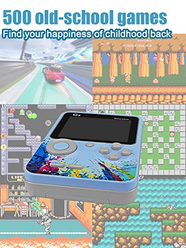 Fadist Handheld Game Console, Retro Mini Game Console with 500 Classic Games, 3.0 inch Screen, Rechargeable Battery, Portable Game Console, Support TV, Ideal Gift for Kids, Friend, Lover