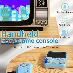 Fadist Handheld Game Console, Retro Mini Game Console with 500 Classic Games, 3.0 inch Screen, Rechargeable Battery, Portable Game Console, Support TV, Ideal Gift for Kids, Friend, Lover