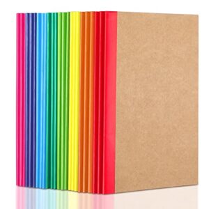 24 packs a5 composition notebooks kraft lined journals with rainbow spines kraft cover travel journal for kids students home office school college supplies, 8.3 x 5.5 inch, 60 pages (24 packs)