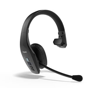 blueparrott b650-xt noise cancelling bluetooth mono headset – wireless headset for clear calls with activated noise cancellation, extended wireless range and ip54-rated protection, black (renewed)