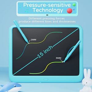 15 Inch LCD Writing Tablet Toddler Learning Toys for 3+ Years Old Boys and Girls, Colorful Screen Drawing Tablet, Reusable and Portable Doodle Board for Kids with Handle
