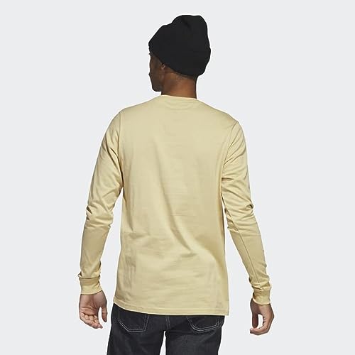 adidas Amplifier Long Sleeve Badge of Sport Tee Men's, Beige, Size Medium