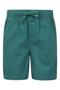mountain warehouse waterfall girls shorts - durable kids hot pants green 9-10 years