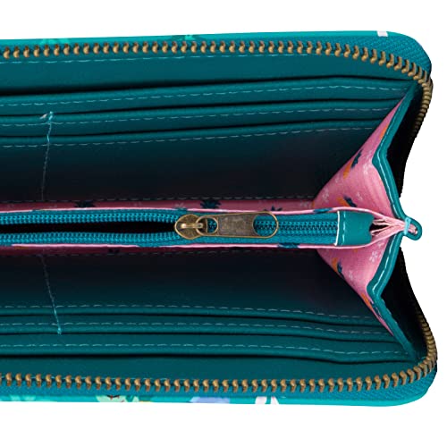 Loungefly Disney Stitch Tropical Print Faux Leather Wallet - Accordion Style & Zip Around