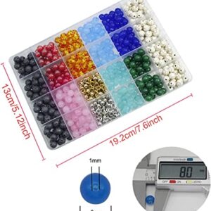 PAVA 520pcs 7 Chakra Natural Stone Beads 8mm DIY Jewelry Making Crystals Loose Beads Energy Healing Round Beading for Bracelet Necklace Earrings Jewelry Making