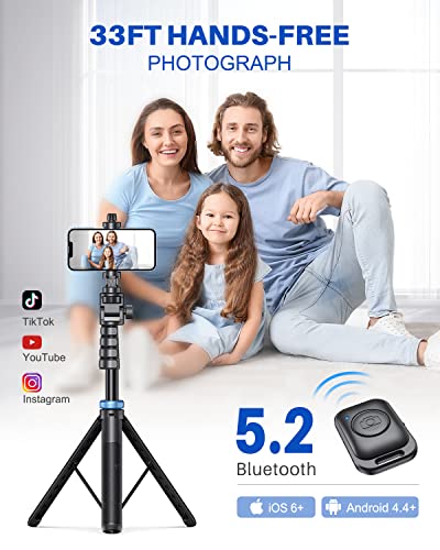 𝗡𝗲𝘄𝗲𝘀𝘁 iPhone Tripod, ANGFLY 60" Selfie Stick Tripod with Remote, Travel GoPro Tripod for iPhone Compatible with iPhone 14 Pro Max /13 Pro / 12 Pro Max/Samsung S21 Ultra/GoPro/Camera