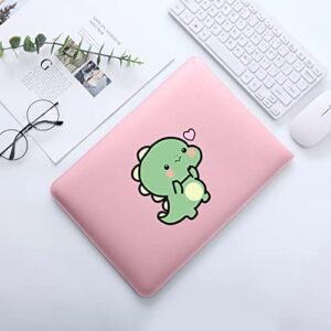 Cute Kissing Dinosaur Laptop Sleeve Case forMacBook Pro 15"/MacBook Pro 16",Soft Leather MacBook Bag Can be Used as Mouse Pad and Laptop Desk Pad,for Women Girl,Pink