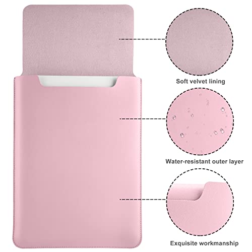 Cute Kissing Dinosaur Laptop Sleeve Case forMacBook Pro 15"/MacBook Pro 16",Soft Leather MacBook Bag Can be Used as Mouse Pad and Laptop Desk Pad,for Women Girl,Pink