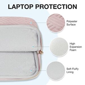 BAGSMART Laptop Carrying Case with Pocket, Compatible with 15.6 inch HP, Dell, Lenovo, Acer, Asus Notebook,Compatible with MacBook Pro 16 Inch , Pink