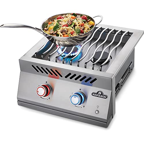 Napoleon Built-In Component - BIB18RTPSS - Dual Drop-In Range Style Burner, BBQ Grill, Marine Grade Stainless Steel, Propane Gas, 18-inch Burner, JETFIRE™ Ignition, Easy To Light, Ergonomic Knob