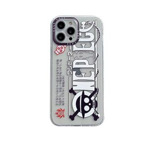 kimzozkoala for iphone 13 mini case cover, japan cartoon anime one piece luffy soft silicone case cartoon manga character shockproof clear back cover for iphone 13 mini (a, for iphone 13 mini)
