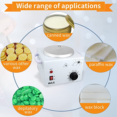 Flngr Professional Wax Warmer for Hair Removal,with 0-80°C Temperature Control,Large Wax Pot Paraffin Facial Skin Body SPA Salon Equipment,Beauty Salon,Self-use,Gift