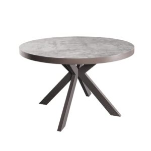 acanva small round dining table for 4 person, mdf & hpl surface and sturdy base structure, modern design for kitchen, living room & apartment, easy assembly, 47.2” diam. x 30” h, light concrete