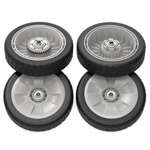 mayitop lawn mower wheels for honda lawnmower 44710-vl0-l02zb, 42710-ve2-m02ze front & rear wheels replacement set of 4