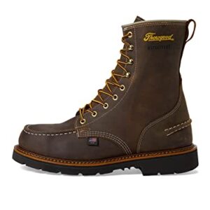 Thorogood 1957 Series 8” Waterproof Moc Toe Work Boots for Men - Soft Toe, Full-Grain Leather with Comfort Insole and Slip-Resistant Heel Outsole; EH Rated, Trail Crazyhorse - 8 2E US