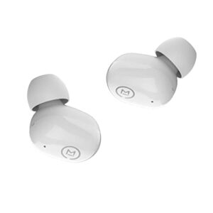 Morpheus 360 Spire True Wireless Earbuds, Wireless Microphone, Bluetooth 5.2 Wireless Ear Buds, One Touch Media Control, Waterproof Earbuds, with Recharging Earbud Case - White