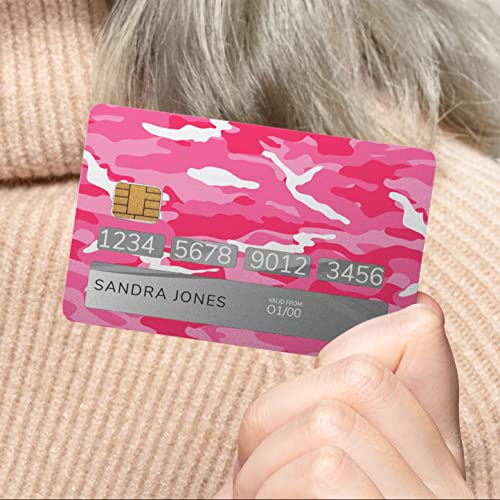 HK Studio Card Skin Sticker Pink Camo for EBT, Transportation, Key, Debit, Credit Card Skin - Covering Personalizing Bank Card - No Bubble, Slim, Waterproof, Digital-Printed