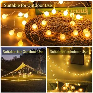 Fairy Lights 23 ft 50 LED Globe Twinkle Christmas Lights with Remote Control, 8 Modes USB Fairy Lights, Indoor Mood String Lights for Bedroom Balcony Garden or Party Decoration Lights (Warm White)