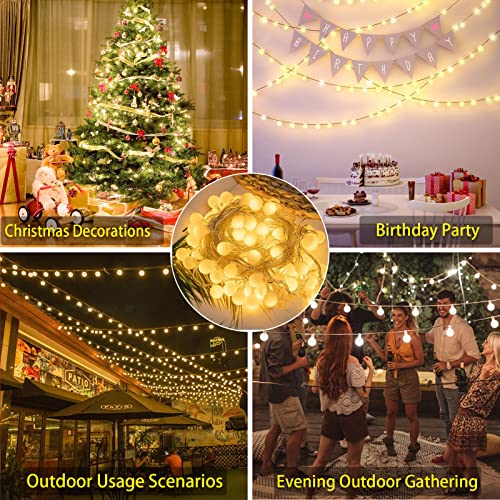 Fairy Lights 23 ft 50 LED Globe Twinkle Christmas Lights with Remote Control, 8 Modes USB Fairy Lights, Indoor Mood String Lights for Bedroom Balcony Garden or Party Decoration Lights (Warm White)