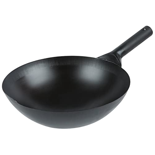 iPro Kitchenware 14" Carbon Steel Chinese Wok *Japanese Style *Round Bottom