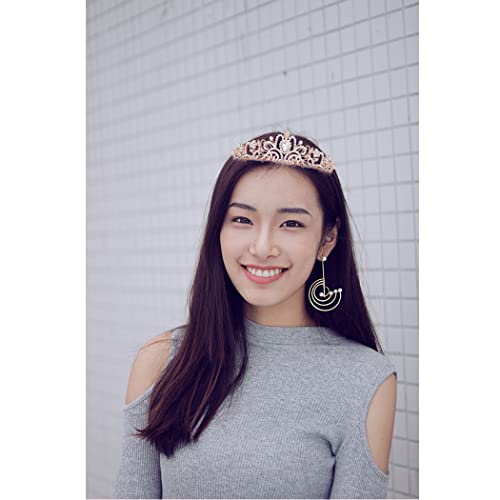 AOPRIE Birthday Crown for Women Finally 21st Birthday Sash for Women Girls Rose Gold Birthday Tiara 21 Birthday Gifts Her Him Decoration for Women Princess Crown Rhinestone Headband Happy Birthday Accessories